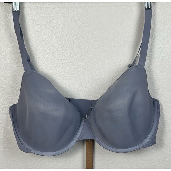 SKIMS Form T Shirt Weightless Demi Bra in Slate (bluish color) Size 46DDD NWT - Picture 1 of 6